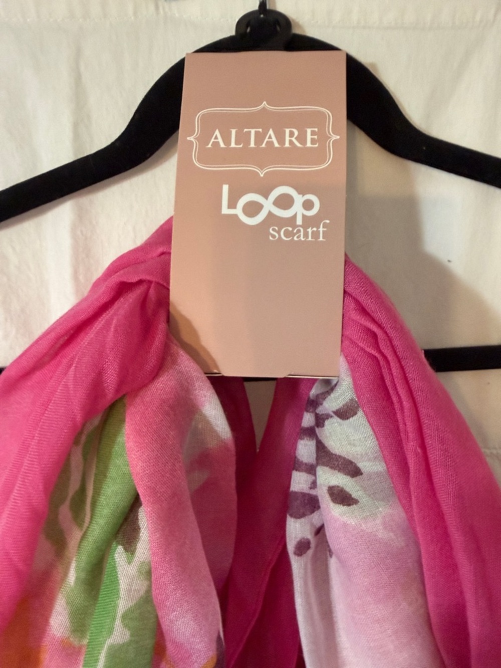 Pink Floral Loop Scarf - Picture 2 of 3